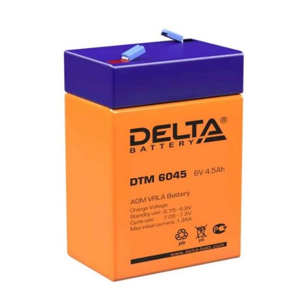 Аккумулятор для ИБП DELTA DTM6045 6 В 4,5 Ач