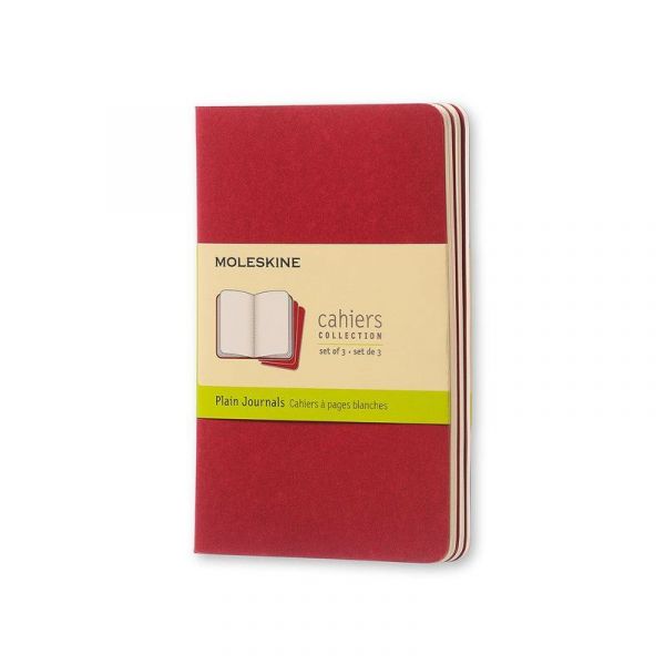 Блокнот Moleskine Cahier Journal, 64стр 32 л без разлиновки твердая обложка ch113 клюквенный