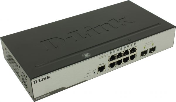 Коммутатор D-link DGS-3000-10L/B1A 8x10/100/1000 Мбит/сек, управляемый